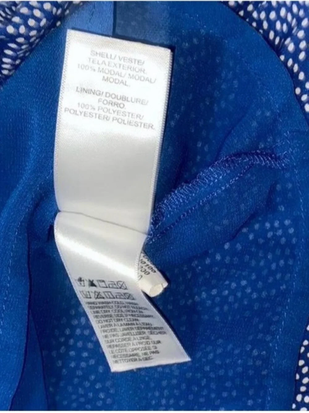Lucky Brand Blue White Polka Dot Mila Wrap Dress Sz M